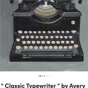 Avery Black and Gray Typewriter Art Painting